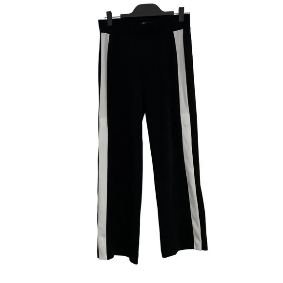 Boomboom Jeans Womens Black/White Stripe Jogger Pant w/ Snaps Pull On Size Small - Picture 1 of 11
